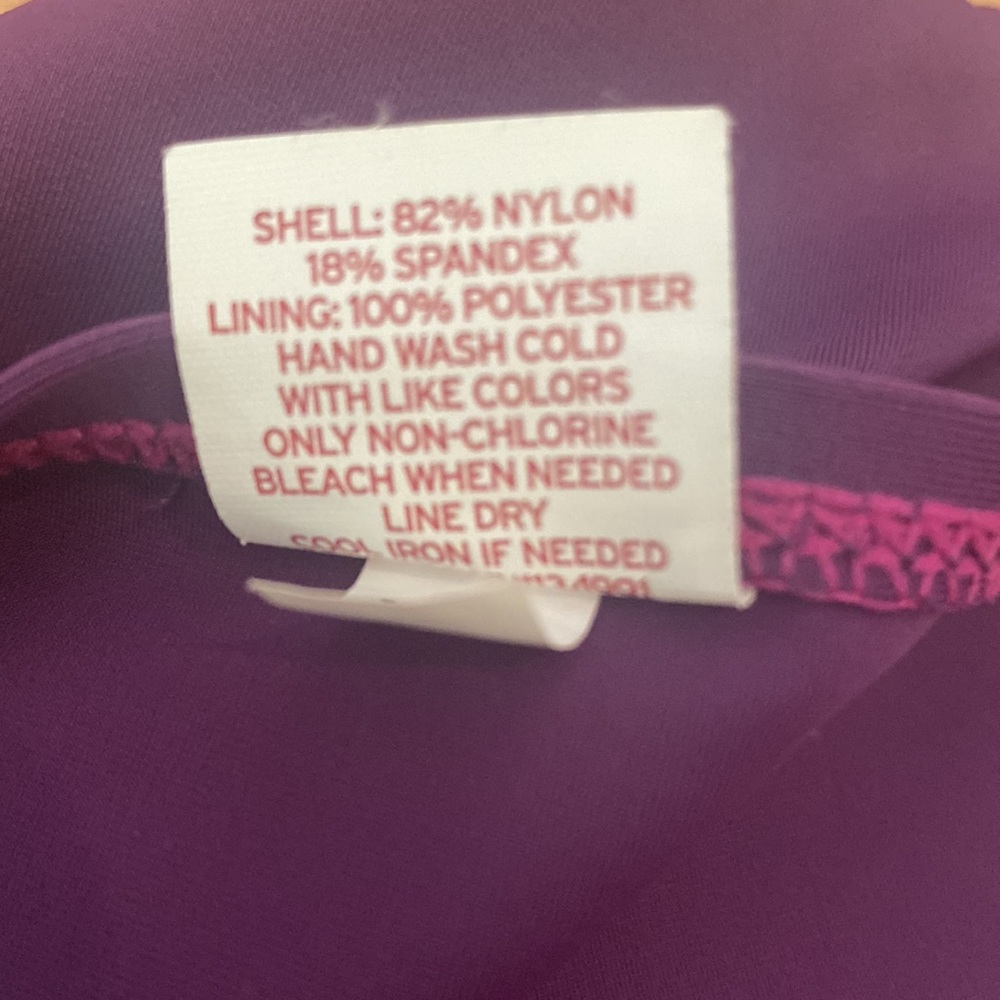 Purple Two-Piece Tankini with Adjustable Straps and Adjustable Ruching - Picture 12 of 12